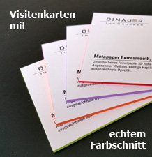 Farbschnitt-Visitenkarten von IhrDrucker.de